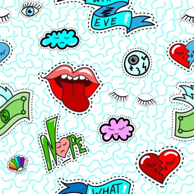 Moda yama rozetleri ile Seamless Modeli