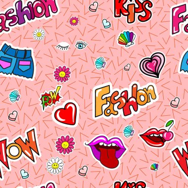 Moda yama rozetleri ile Seamless Modeli