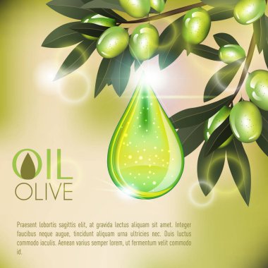 Zeytin yağı Serum özü damlacık kozmetik reklamları parlayan