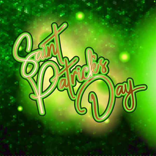 Happy st. patrick day schriftzug hintergrund mit glitter und c — Stockvektor