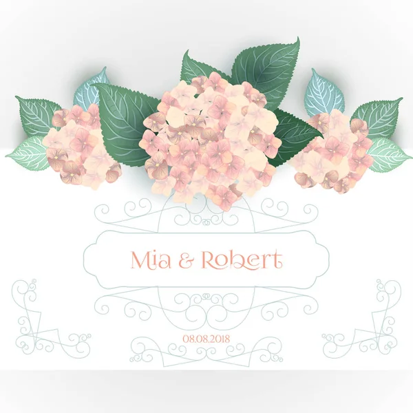Flower wedding invitation card — Stock Vector