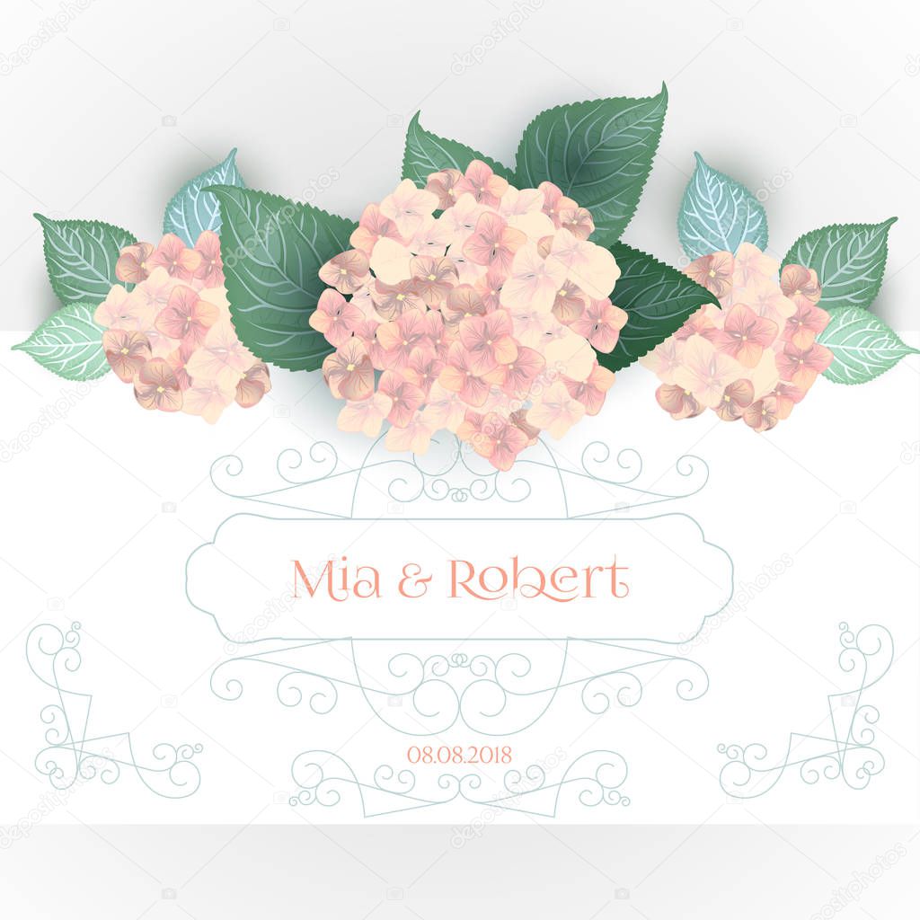 Flower wedding invitation card