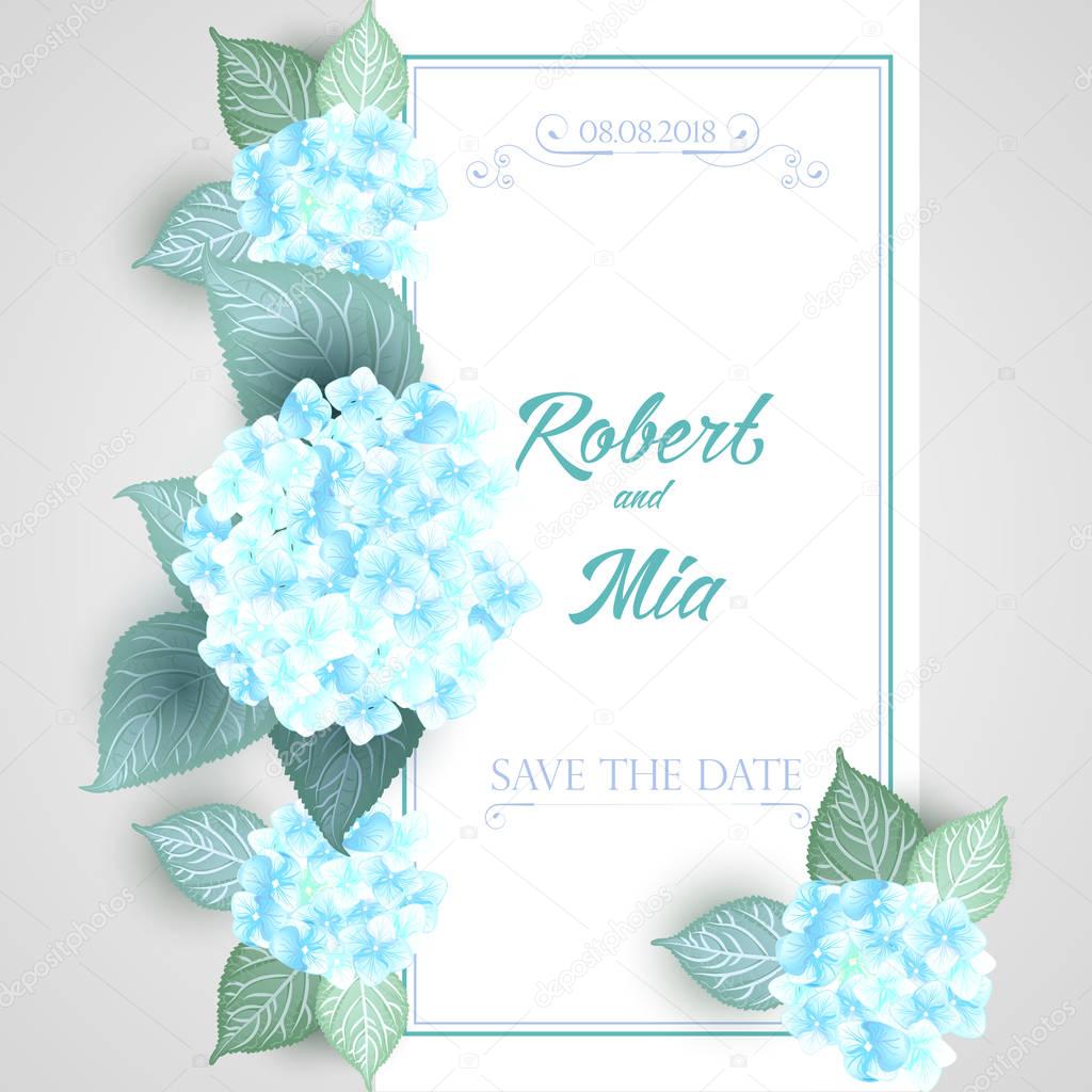 Flower wedding invitation card