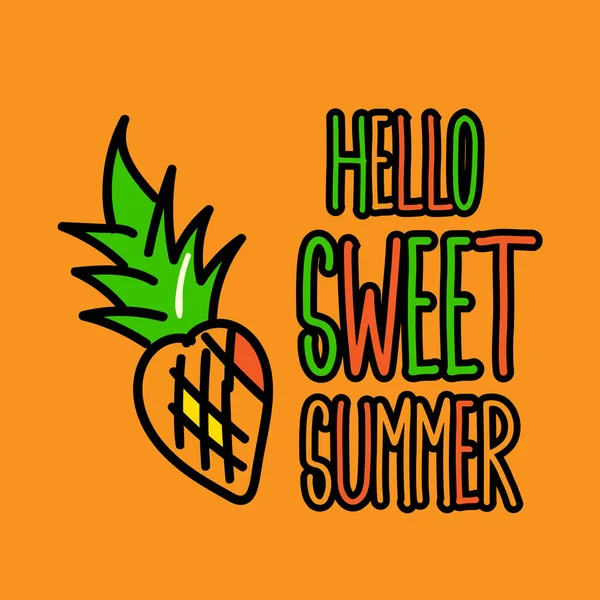 Hallo süßes Sommerposter — Stockvektor