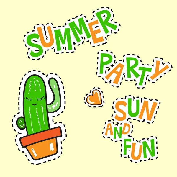 Summer party sun and fun poster — стоковый вектор