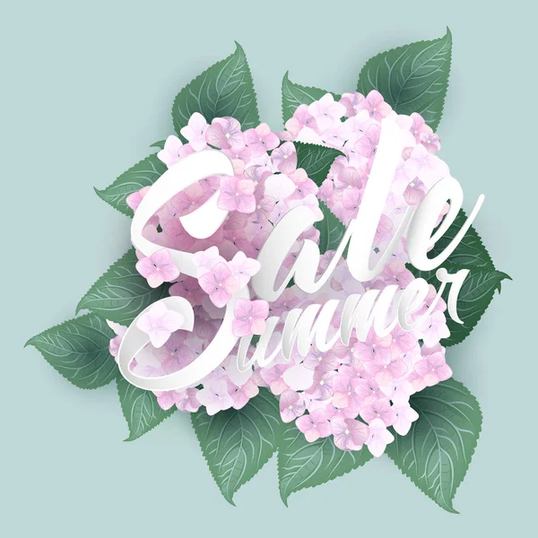 Hydrangea with Summer sale lettering
