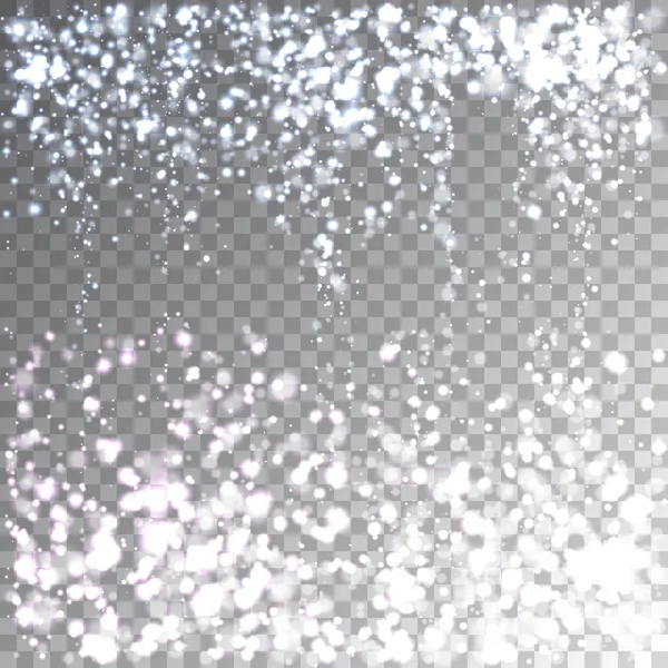 Effet étincelles et chutes de particules de litière et de lumières — Image vectorielle