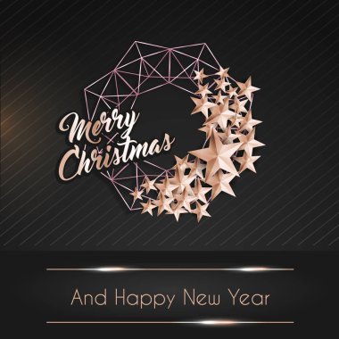 Altın parlayan kesme Noel ağacı ile Noel arka plan