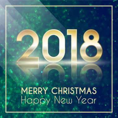 2018 mutlu yeni yıl. Parlak parlayan desen