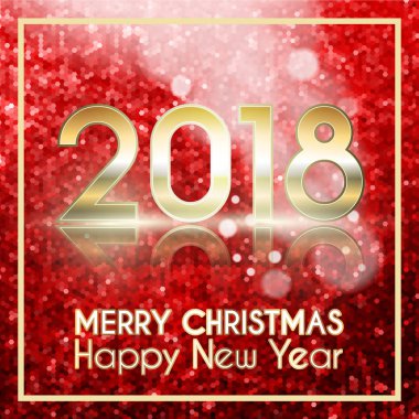 2018 mutlu yeni yıl. Parlak parlayan desen