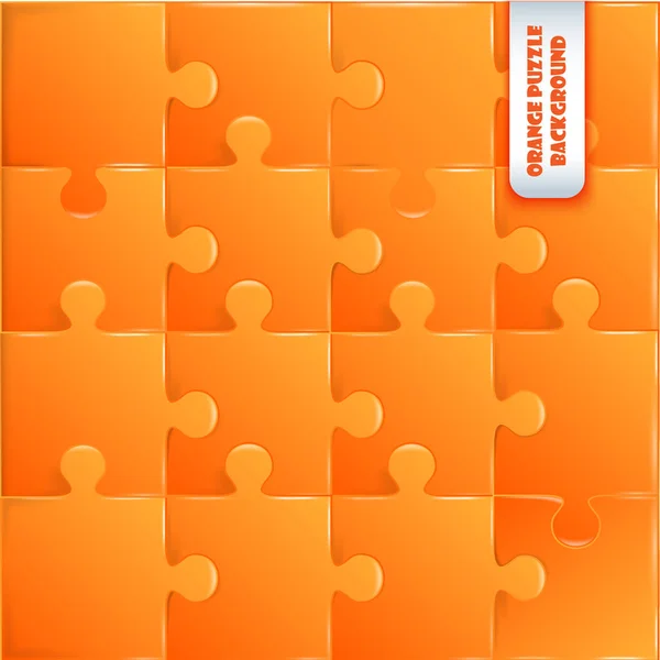 Oranžové plastové kousky puzzle hra — Stockový vektor