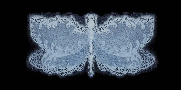 Сині Крила Метелика Чорні Блакитні — стокове фото