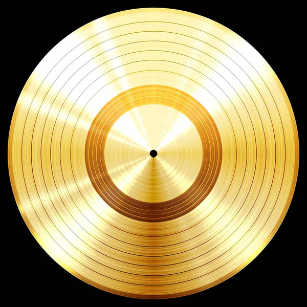 Molten or melted record music disc award isolated on black — Stock