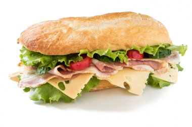 Peynir ve domuz pastırması ile ciabatta sandviç 