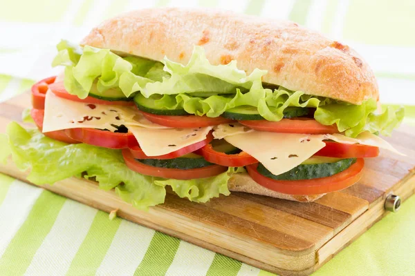 Ciabatta Sandwich with cheese — Stock Photo, Image