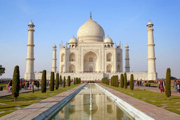 Taj Mahal Dimineaţa Devreme Una Dintre Cele Mai Mari Minuni — Fotografie, imagine de stoc