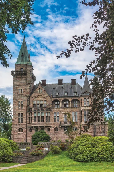 Vaxjo, İsveç - Temmuz, 2017. İsveç'te eski İskandinav Teleborg kale.