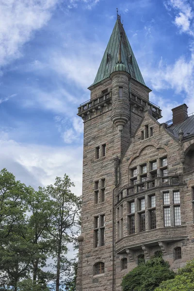 Vaxjo, İsveç - Temmuz, 2017. İsveç'te eski İskandinav Teleborg kale.