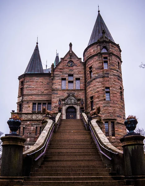 Vaxjo, İsveç - Şubat 2014. İsveç'te eski İskandinav Teleborg kale.