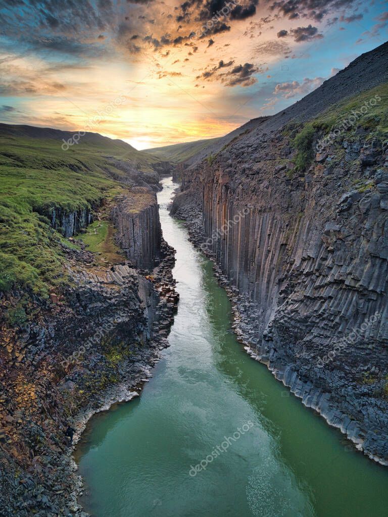 Picture of Studlagil basalt Iceland. One of the most wonderfull sightseeing in Iceland. #357240830 - Larastock