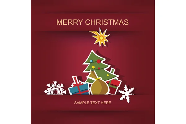 Noel ve yeni yıl. Kartpostal ve aplike. vektör — Stok Vektör