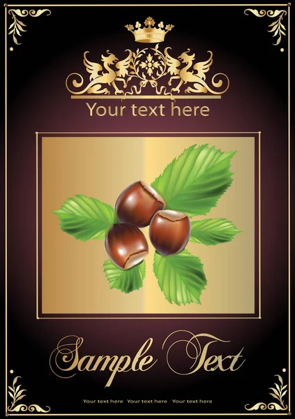 Illustration vectorielle réaliste chocolat, noix et lait — Image vectorielle