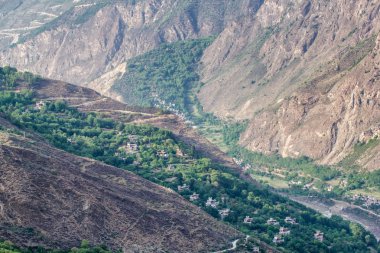 Danba County, Sichuan Eyaleti, bir Tibet Köyü, doğal sahne