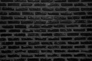 Soyut yıpranmış doku eski sıva siyah koyu ve yaşlı boya vintage tuğla duvar arka planda kırsal Oda, grunge paslı blok taş teknoloji renk yatay mimari duvar kağıdı lekeli