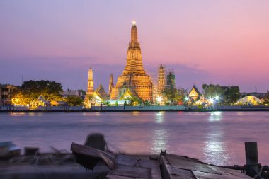 WAT arun Budist Dini yerler twilight saat, bangkok, Tayland