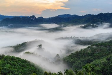 Sis dağlarda gündoğumu zaman, Baan Nai Wong, Ranong Eyaleti, Tayland at tabakası