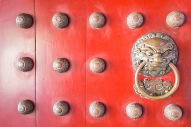 China Town kırmızı kapı Guardian pirinç kolu