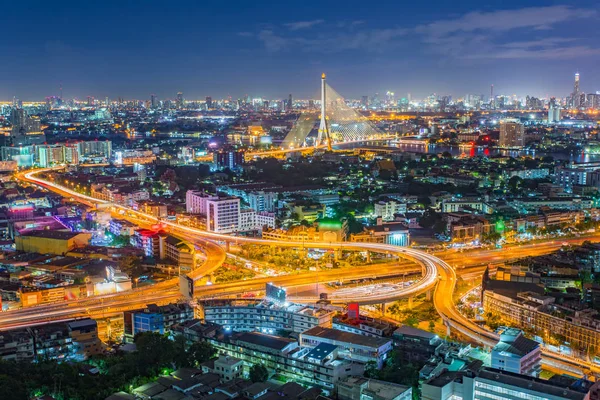 Bangkok Autostrada e autostrada vista dall'alto, Thailandia — Foto Stock