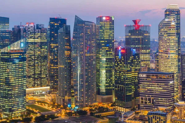 新加坡金融区和商业大楼的景观. — 图库照片