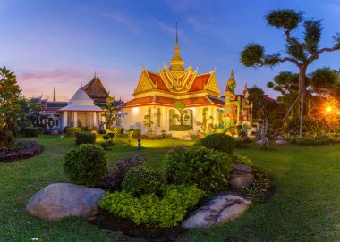 WAT arun Budist Dini yerler twilight saat, bangkok, Tayland