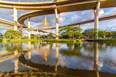 Bhumibol köprü Tayland, köprü chao phraya nehrin iki kez üstünden geçiyor.