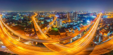 Bangkok Otoyolu ve Otoyol Üst Manzarası, Tayland