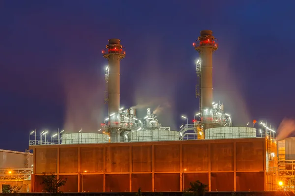 Planta de energía moderna por la noche — Foto de Stock