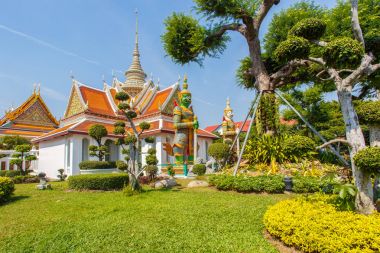 WAT Arun Budist Dini yerlerde güneş gün, Bangkok, Tayland