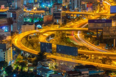 Bangkok Otoyolu ve Otoyol Üst Manzarası, Tayland