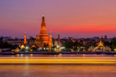 WAT arun Budist Dini yerler twilight saat, bangkok, Tayland