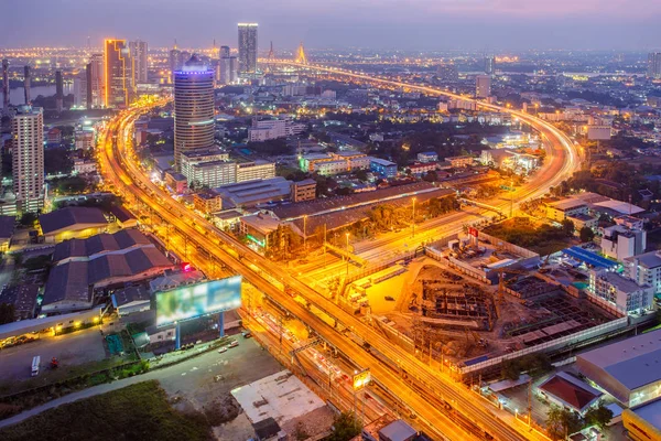 Bangkok Autostrada e autostrada vista dall'alto, Thailandia — Foto Stock