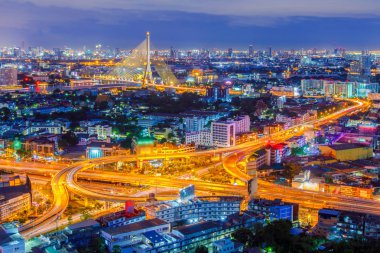 Bangkok Otoyolu ve Otoyol Üst Manzarası, Tayland
