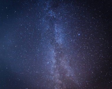 Samanyolu yıldız ve evrendeki, uzun pozlama fotoğraf, tahıl ile uzay tozu ile