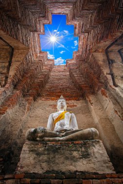 Antik Buda heykeli eski Tapınağı, Ayutthaya tarihi Milli Parkı, Tayland