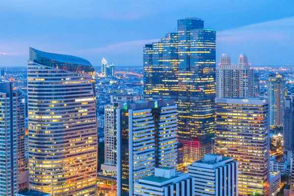 Bangkok financial district, business building and shopping mall center at Southeast Asia