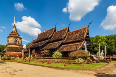 Eski ahşap kilise, Wat Lok Molee Chiangmai Tayland at