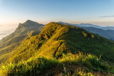Güzel dağlar manzaraya Doi pha tang Tayland Chiang mai Üstten Görünüm