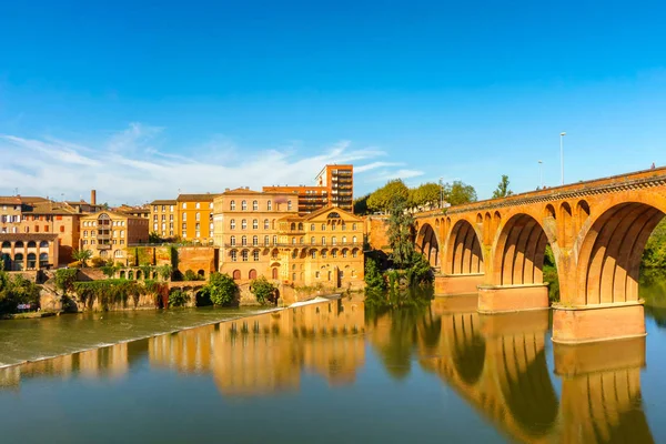 Albi Fransa '. Albi Unesco Dünya Mirası olduğunu. Albi Toulouse-Lautrec ve katedral Saint Cecile ile ünlüdür. Tarn nehir ve katedral Saint Cecile görünümü.