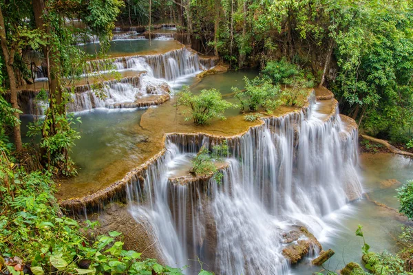 Huai Mae Khamin waterfall in deep forest, Thailand — Stock Photo, Image