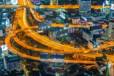 Bangkok Otoyolu ve Otoyol Üst Manzarası, Tayland